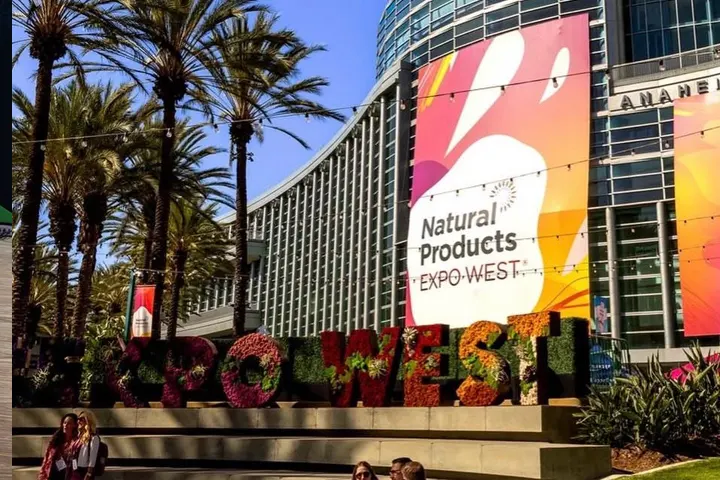 Anaheim Convention Center with Natural Products Expo West signage
